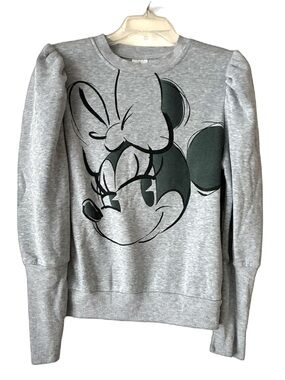 Disney Minnie Mouse Sweatshirt, Sz. M, Gray w/ Minnie’s Face on Front, Very Soft